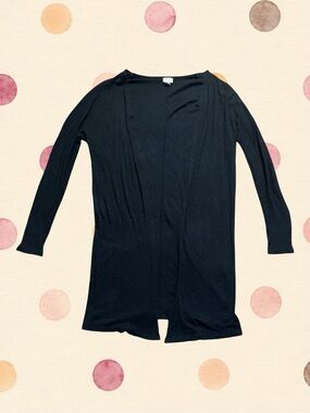 A New Day Black Ribbed Longline Cardigan XS